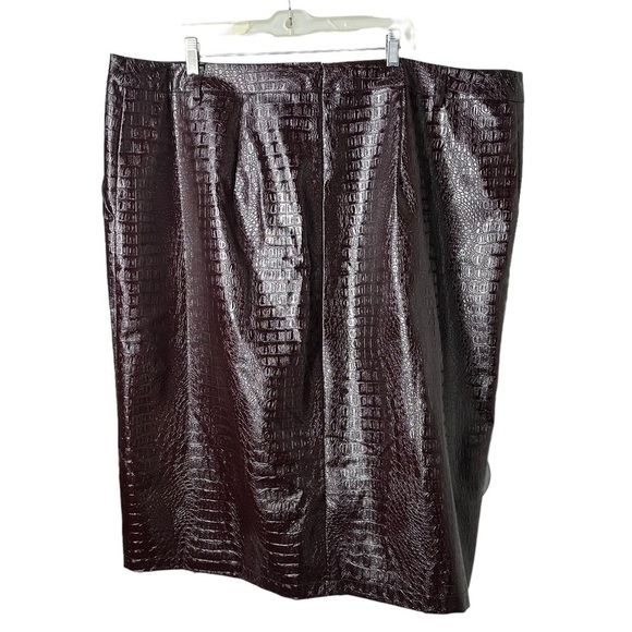 Rachel Comey Target 20W/22W Faux Leather Textured Pencil Skirt Chicory Coffee - Picture 3 of 11